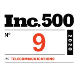 Inc 5000 number 9 in telecommunications award 2020.