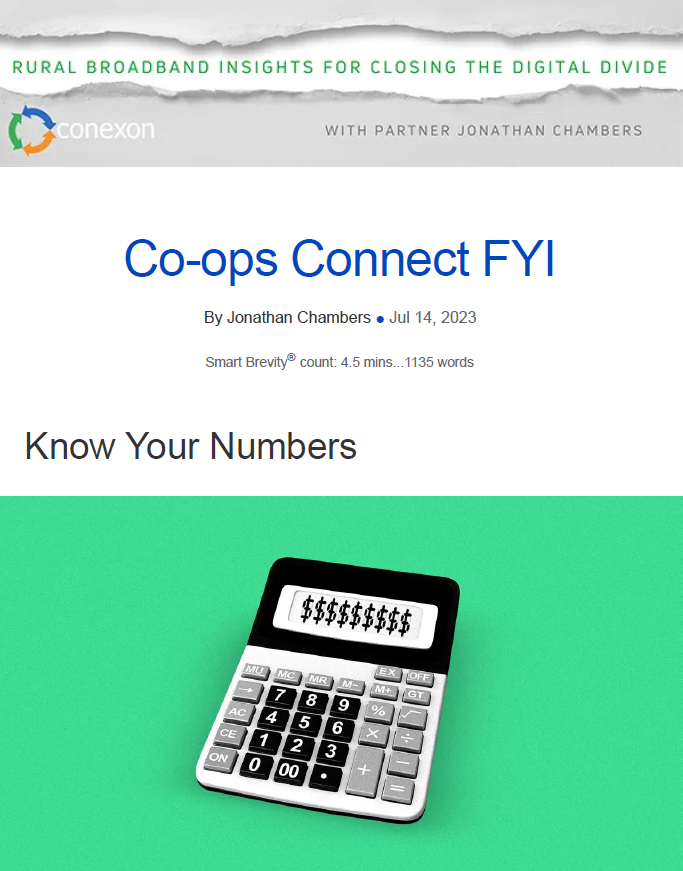 Co-ops Connect FYI thumbnail with a calculator only showing dollar signs.