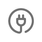 Grey electric plug icon.